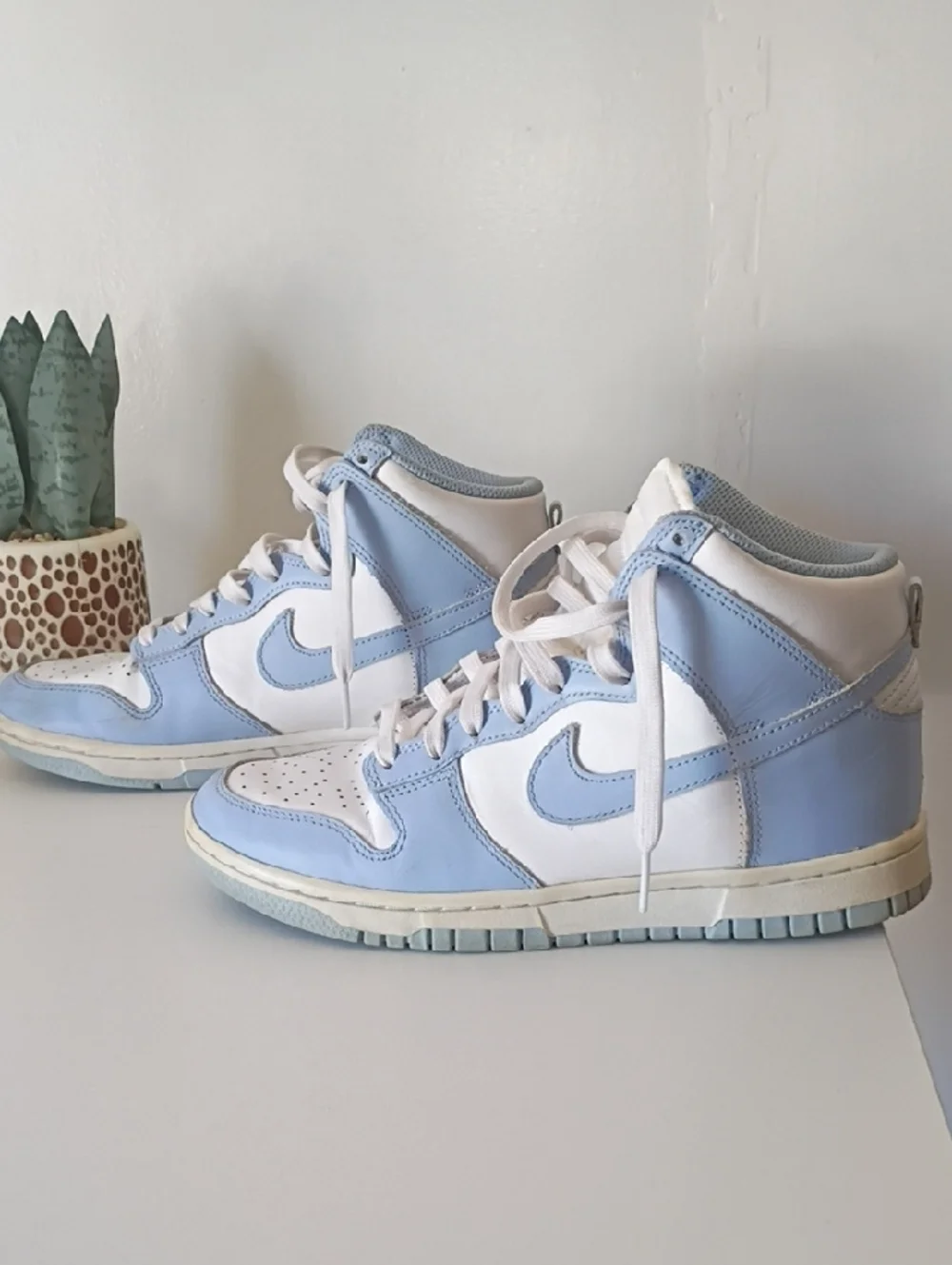 Nike High-Top Sneakers in White Light Blue Nike Dunk High 'Aluminum' sneaker 6.5